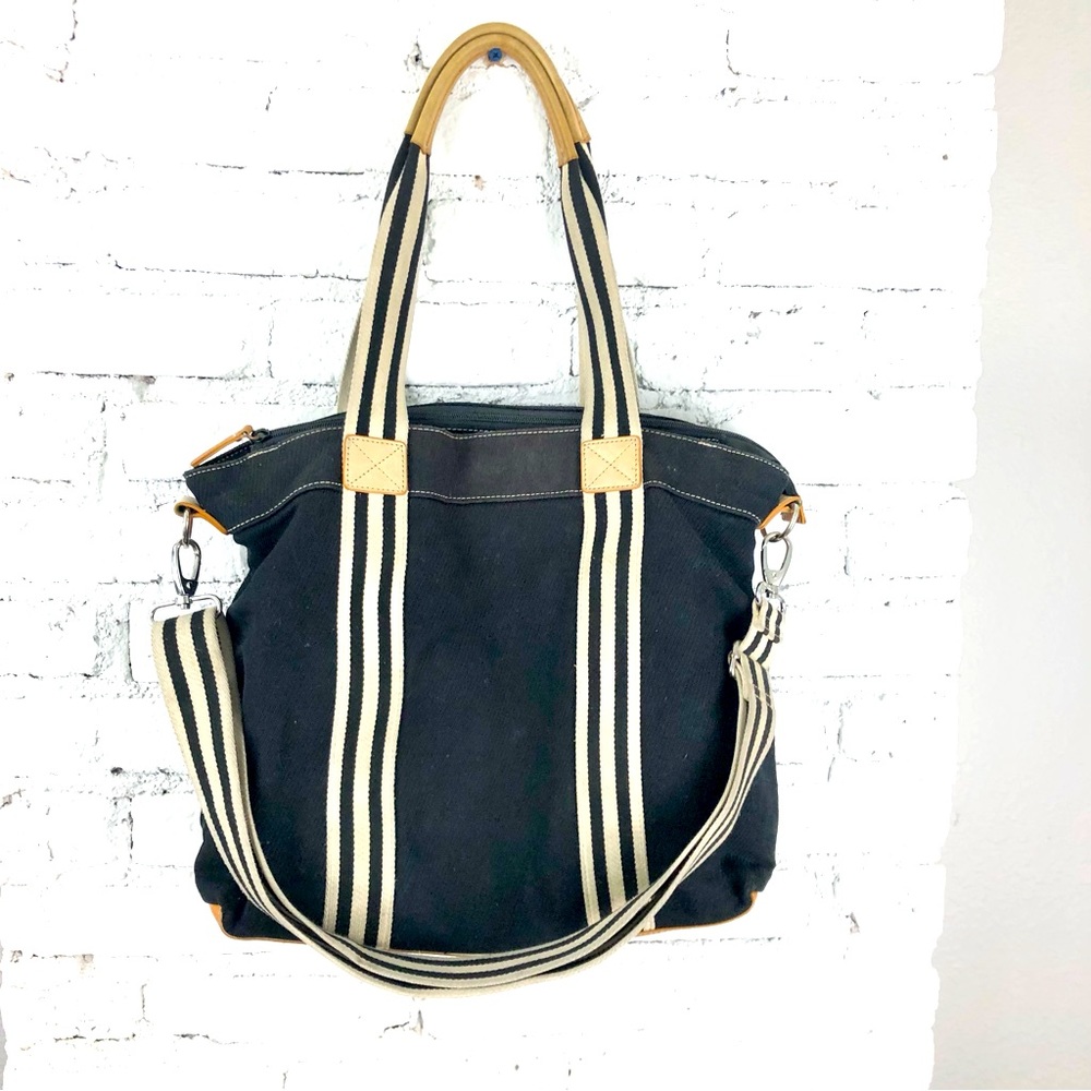 Pottery Barn Kids Black and Tan Striped Bag